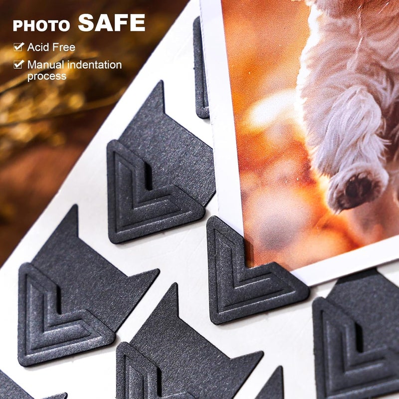 Chiallco 360 Pcs Photo Corners Self Adhesive, Scrapbooking Photo Mounting Corners, Black Photo Mounting Corners for DIY Scrapbook, Photo Album, Memory Books, Picture Frames by - Image 2
